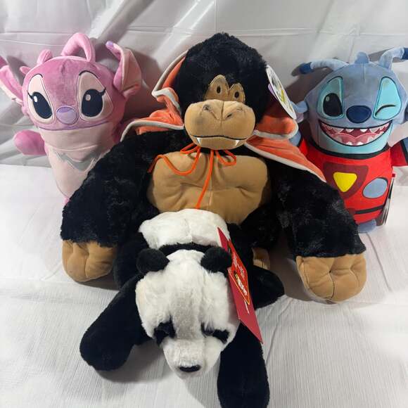 Multi-Brand Other - Disney Plush Lot Angel Stitch Gorilla Panda HugMees Squishmallows